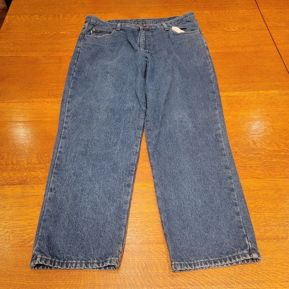 Llbean Double L Natural Fit 100% Cotton Pants 40x30 Cotton Lined Blue ll bean